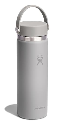 Image of Hydro Flask Water Bottle - Insulated Stainless Steel - Wide Mouth Flex Lid, Non Spill, Leakproof and Refillable in 20 Oz Birch Gray