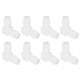 QUARKZMAN Conector De Manguera De 1/2', 8 Pz Igual Codo De 90 Grados En Forma De L con Púas De 2 Vías Unión a Empalme Conector De Tubería para Líneas De Aire Gas Combustible Líquido Hogar
