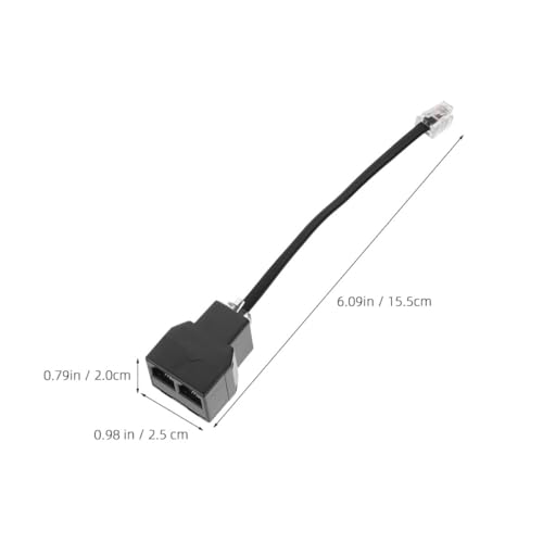Image of Gadpiparty 4Pcs Rj11 Rj14 6P4C Telephone Line Adapter Splitter with Detachable 4-Core Cable for Landline Phones, Telephone Accessories for Home and Office Use, Black