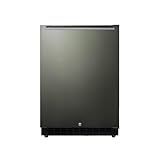 Summit 24" Built-In Refrigerator, 4.8 cu.ft., ADA Compliant, Undercounter, Black, Stainless Steel - AL54KSHH
