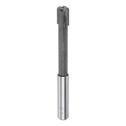 sourcing map Chucking Reamer 9.9mm H7 Carbide Tip Straight Flutes Round Shank Lathe Machine Milling Cutter