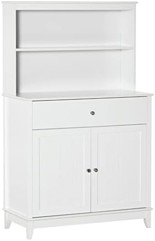QUUL 58" Kitchen Buffet, Dining Room with Drawers and Storage Cabinets, White