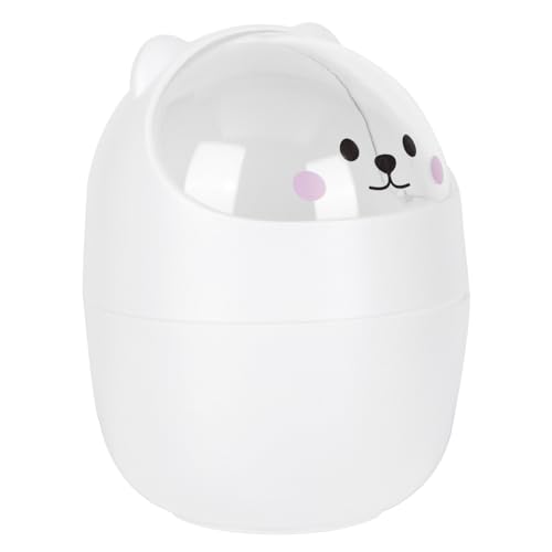 TOYANDONA Mini Papelera con Tapa Abatible Diseño Animal para Escritorio Cubo de Basura Pequeño y Ligero para Dormitorios y Camping Material Ecológico y Resistente Ahorra Espacio y Decora la