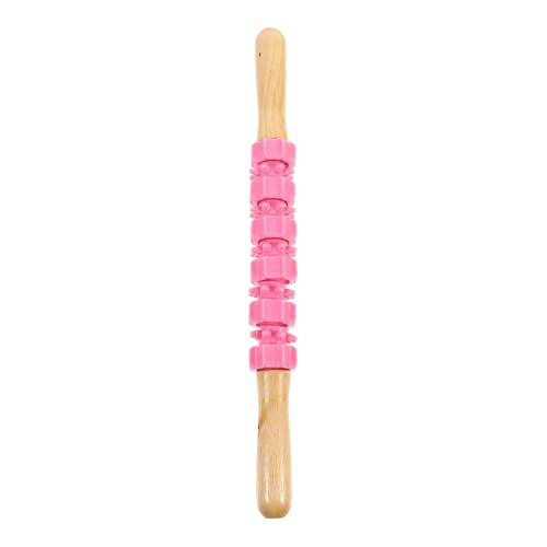 POPETPOP Rodillo de Masaje Muscular Palo de Acero al Carbono Desmontable Espuma de PVC Tamaño para Piernas y Cuerpo Masajeador Manual para Mejorar Circulación y Color Color Aleatorio