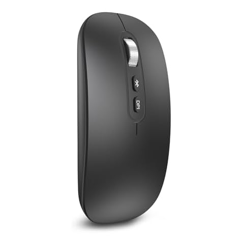 RaceGT Bluetooth Mouse, Rechargeable Slim Mouse for MacBook Air/Pro, Wireless Silent Travel Mouse for iPad/Mac/Laptop/PC/Computer/Notebook/Chromebook Cover
