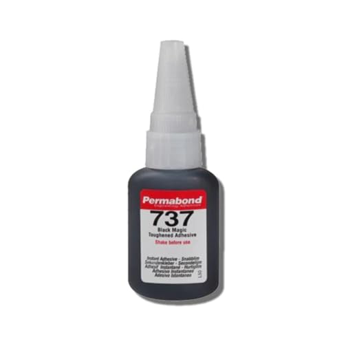 Permabond 737 (1oz Bottle) Instant Adhesive-Black Magic Gel-Toughened & Flexible Temp-Resistant-Gap Filling
