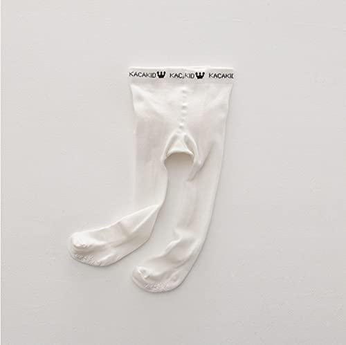 Whyme 1 Pcs Newborn Baby Girls Lace Tights, 0-2T Infant Toddler Ruffle Bottom Cotton Long Stocking Leggings (0-2T, White)