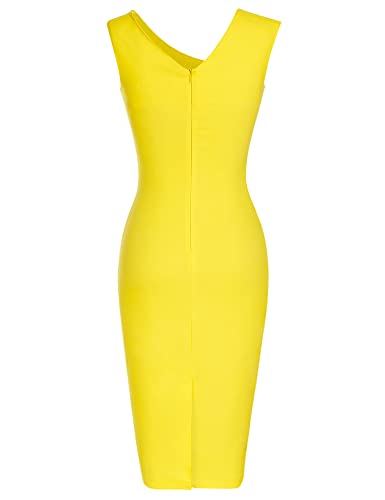 Image of MUXXN Women's Retro 1950s Style Sleeveless Slim Business Pencil Dress