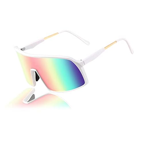 FEISEDY Men Women One Piece Oversized Shield Teens Sports Sunglasses Mirror Visor Baseball Cycling Outdoor Glasses B2905