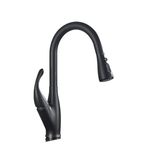 Grifo de cocina extraíble giratorio 360 grados monocomando negro negro modelo C 3