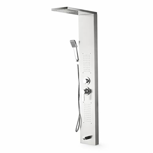 Image of ZAP Zap X9 Shower Panel System with LED Temperature Display, Top Shower, Hand Shower, Body Jets, and Bucket Filler - Multi-functional Bathroom Shower Unit