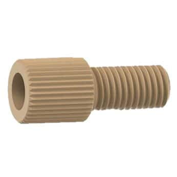 Idex Super Flangeless™ Nut, Standard Knurl, Natural PEEK, 1/8 (in) OD Tubing, 1/4-28 Flat Bottom: 10/PK