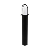 EGLO Außen-Stehlampe Paullo, 1 flammige Außenleuchte, Pollerleuchte aus verzinktem Stahl und Glas, Farbe: Schwarz, weiß, Fassung: E27, IP44
