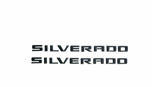 Image of 4Pcs Set 2019-2023 Silverado LT Emblem 3D Letters Fender Door & Rear Tailgate Trunk Tailgate Badges Nameplate Sticker Replacement for Silverado 84300948 (Matte Black)