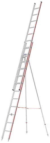 Preisvergleich Produktbild Hymer 305024 Obstbaumleiter zweiteilig, 2x12 Sprossen, Alu Natur