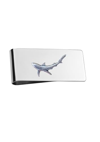 Pince à billets en étain anglais Shark PP-F13 avec emblème chic en acier