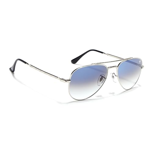Image of Voyage Aviator Polarized Sunglasses for Men & Women (Black Lens | Grey Frame - MG7619)