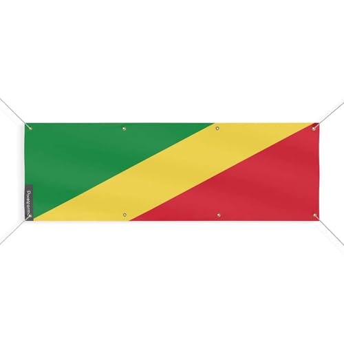 Drapeau République du Congo 170x510cm pour célébration et grand mât