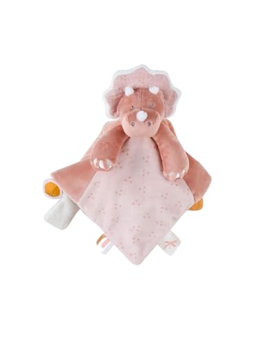 NOUKIE'S - Doudou bébé et Enfant - Dinosaure Rose Popsie - Eveil et Sommeil - Marionnette - Cadeau de Naissance