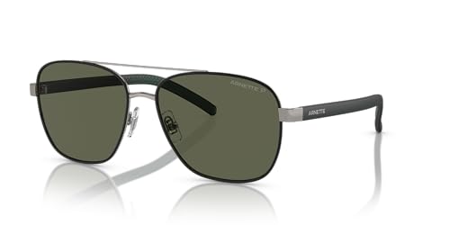 ARNETTE Man Sunglasses Gunmetal/Black Frame, Polarized Green Lenses, 59MM