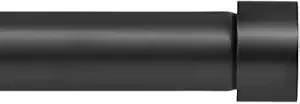 Ivilon Drapery Window Curtain Rod - End Cap Style Design 1 Inch Pole. 28 to 48 Inch Color Black