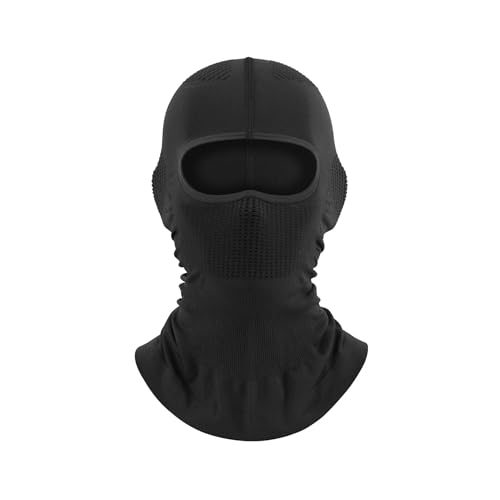 WAWPU Máscara Facial Completa, Bufanda, pasamontañas, esquí, Ciclismo, Motocicleta, Cubierta Facial, Transpirable, Calentador de Cuello y Cabeza, Forro for Casco(Black)