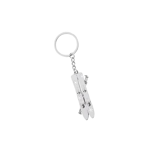 Snowboard Keychain,Snowflake Pendant Keyring,Ski Themed Gifts for Women Men,Snowboarding Key