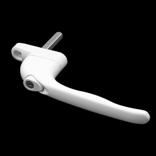 Hsthe Sea 2PCS UPVC Window Handle Lockable Window Handle Aluminum for Indoor and Outdoor UPVC Window-White - Image 3