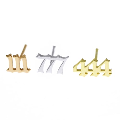 Angel Number Gold Filled Stud Earrings