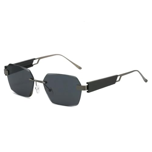 Lunettes de soleil sans monture de style urbain asymétrique pour hommes et femmes