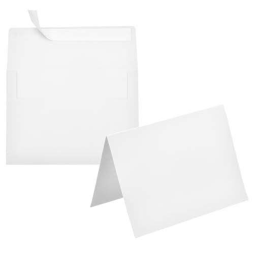 Enveloppes blanches A6 avec cartes pliées | Lot de 50 pour courriers et invitations