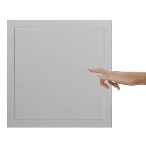 ZIMGOD Trappe de Visite Petit Panneau D'accès Carré pour Plafond en Plaques de Plâtre, Cache-Porte D'accès à Loquet Tactile 10x10 20x20 50x50 cm, Plaque Murale pour Plomberie(Gray,22x22cm(8.7x8.7in))