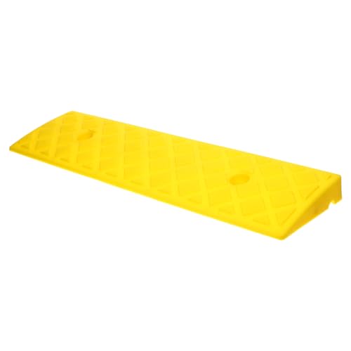 Rampas de goma Amosfun, 2 piezas, amarillas, para entrada de garaje, umbral de puerta, escalones y pendientes, con superficie antideslizante y resistente a la presión, para scooters y automóviles miniatura 1
