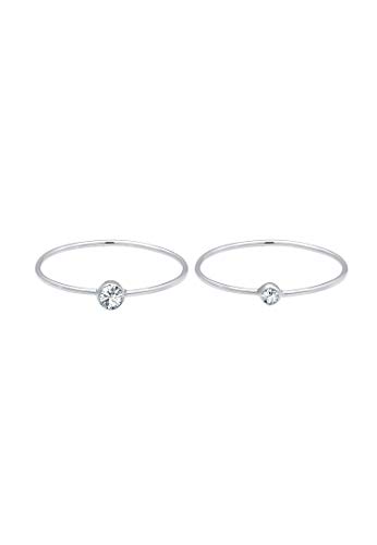 Elli Ring Damen Set Elegant Basic mit Kristallen in 925 Sterling Silber – Ansicht 2