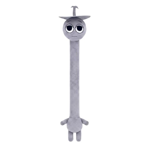 Image of Silver Cone Hat Long Neck Plush Gray Vintage Cartoon Toy