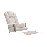 Glider Rocking Chair Replacement Cushion, Washable Non Slip Cushions with Side Pockets, 5PCS Glider Rocker Cushions (White)