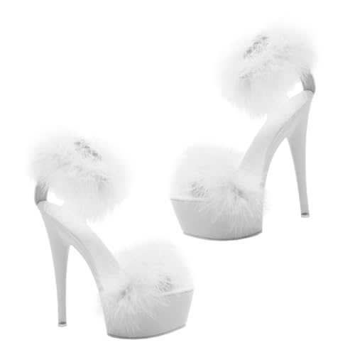 Sandales à talons hauts imperméables blanches en PU Uonlytech pointure 41 pour femme