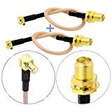 Pack of 2 RF RG316 Pigtail RP-SMA Female Antenna Connector to MMCX Male Coaxial Cable Adapter Right Angle 6