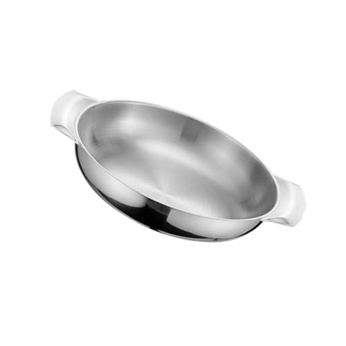 GETAJGHSD Olla de Acero Inoxidable de 16 Cm para Mariscos Doble Asa, Olla de Cocina Portátil Resistente al Calor, Recipiente Multiusos para Servir y Cocinar Alimentos