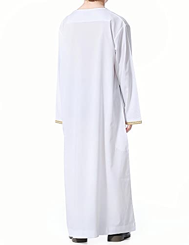 Chilaba blanca para niños ropa tradicional árabe infantil de algodón 5