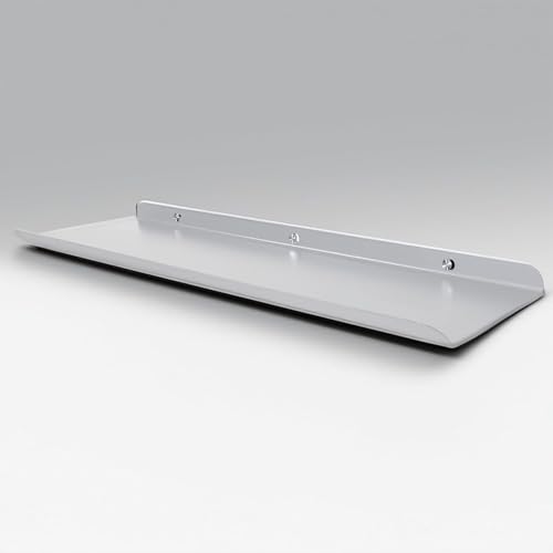 Image of 24 Inch Set 4 White Wall Shelf - Metal Floating Shelf for Wall, Wall Mounted Shelves, Modern Wall Shelf for Bedroom & Living Room Storage, Minimalist Wall Mount Shelf (60.96 CM Long X 24 CM deep)
