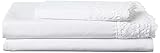 Amrapur Overseas | 3-Piece 100% Microfiber Crochet Lace Bed Sheet Set (White, Twin)