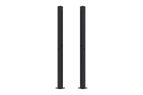 Casanoov Portail battant acier noir mat 3,5m NALI VELETA H.200cm + 2 poteaux 10x10 acier CARMO – vue 4