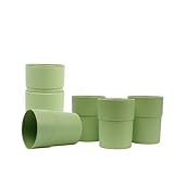 BioFactur Kinderbecher 6 er Set | 265 ml BPA-frei trinkbecher | Plastikbecher | Wiederverwendbares und Mikrowellen & Spülmaschinenfest picknick becher set | Made in Germany (Grün, 6 er)