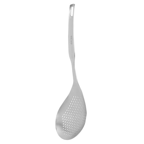 OKUMEYR Stainless Steel Slotted Ladle Skimmer Spoon for Cooking Straining Pasta Dumplings Versatile Kitchen Tool Stainless Steel for Home Commercial Use
