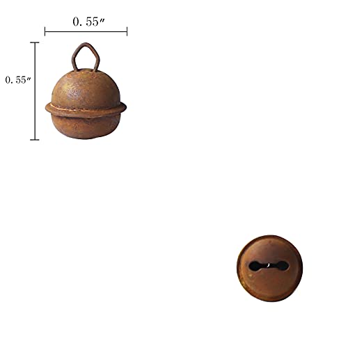 Mini-Primitive-Craft-Jingle-Christmas-Bells-for-Crafting-WreathCraft-Bells-Holiday-Home-and-Christmas-DecorationBells100-PiecesRust-055-inch Mini Primitive Craft Jingle Christmas Bells for Crafting WreathCraft Bells Holiday Home and Christmas DecorationBells100 PiecesRust 055 inch