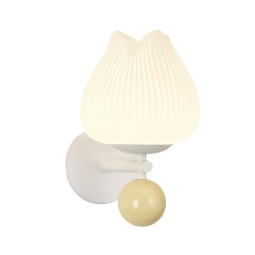 Aplique de pared blanco E27 en forma de flor con pantalla acrílica 2