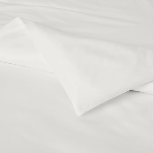 Miniatura 3 de Amazon Basics Funda Nórdica Deluxe, 100 Algodón Satén 400 Hilos, Extra Suave Con Botones A Presión, 220 X 240 Cm, Blanco