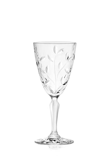 Barski Wine Glass - Goblet - Red Wine - White Wine - Water Glass - Stemmed Glasses - Set Of 6 Goblets - Crystal Like Glass - 9.5 Oz. Beautifully - Cut Crystal - Designed Made In Europe #TOP1