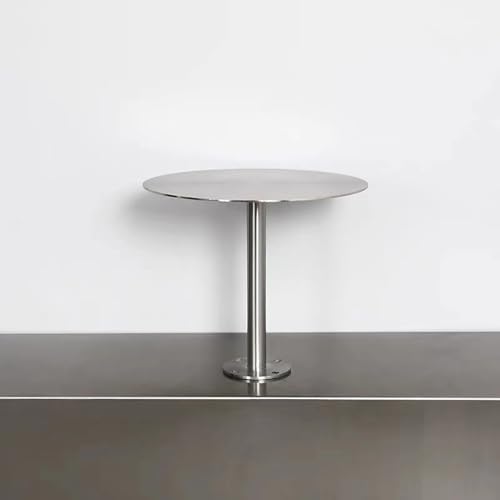 Round Stainless Steel Folding Table - Space-Saving Wall-Mounted Pub Bar Table for Indoor/Outdoor Use - Modern Design for Cafes, Restaurants & Patios